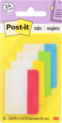 Anotadores Post-it de colores primarios lisos variados, 2 pulgadas, 6 colores, Colores primarios variados