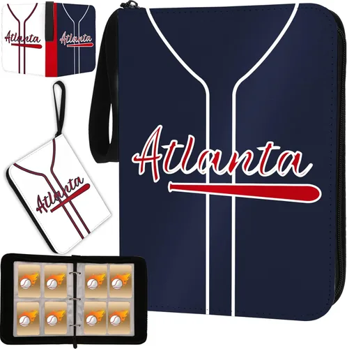 Miniatura 16 de Carpeta de tarjetas de béisbol con mangas, 900 bolsillos, color blanco, Nueva York, 3 anillos, para tarjetas coleccionables, regalo NY-Blanco