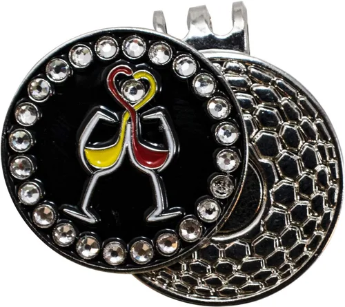 Miniatura 8 de DA VINCI Clip magnético para sombrero de golf con marcador de bola de golf de metal brillante de 1 pulgada Bandera de Canadá Bling