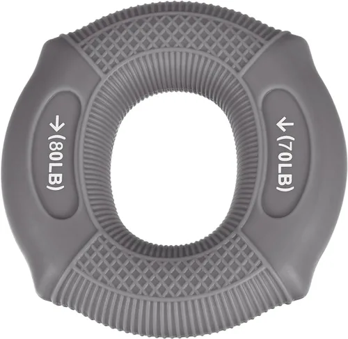 Miniatura 8 de uxcell Entrenador de fuerza de agarre de mano, 3 pulgadas, 50-60 libras, anillos de silicona, antebrazos de dedos, exprimidor de agarre