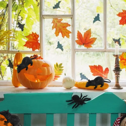 Miniatura 6 de Rata de Halloween Rata Negra Ratón Simulado Decoración Bromas Apoyos Juguete Style2 Araña
