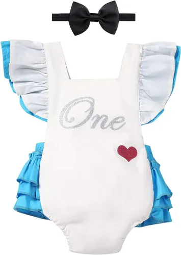 Miniatura 13 de IDOPIP Conjunto de ropa de 1er cumpleaños para niñas con estampado floral, estilo bohemio, con encaje, tutú y diadema de princesa
