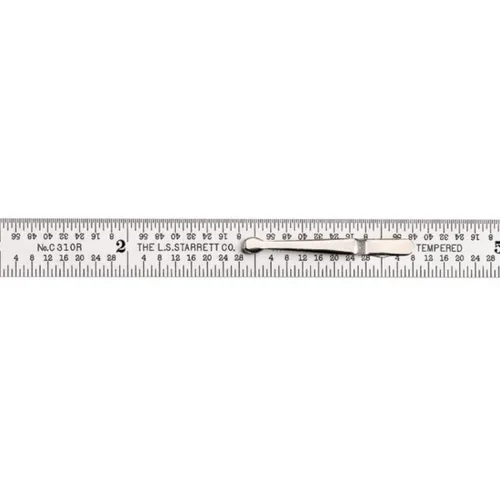 Miniatura 26 de Starrett Regla de acero totalmente flexible con acabado cromado satinado, lectura rápida y graduación en pulgadas, graduación 3R, 6 pulgadas