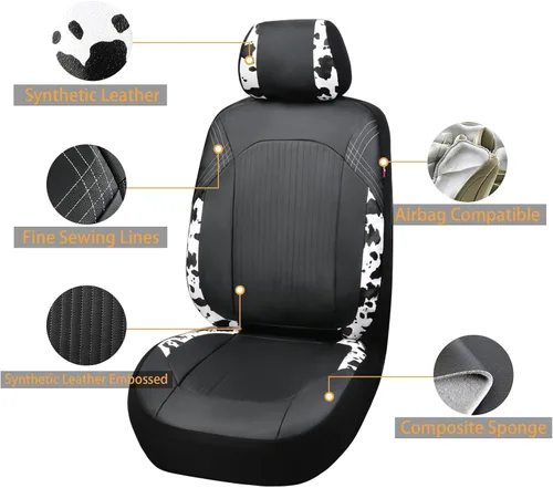 Miniatura 2 de Flying Banner - Juego completo de fundas para asiento de automóvil de cuero sintético, para asientos delanteros y traseros, estilo de moda, fácil