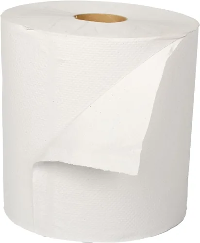 Miniatura 2 de Karat Rollos de toallas de papel comerciales, absorbentes y resistentes para zonas de alto tráfico, color blanco (paquete de 6)