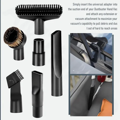 Miniatura 6 de Kit de adaptador universal de accesorios – Herramienta extensible para hendiduras, accesorios compatibles con BLACK+DECKER Dustbuster, se adapta a