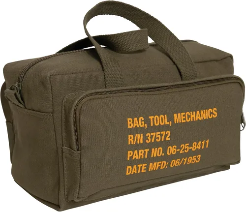 Miniatura 11 de Rothco 9113: Bolso de herramientas para mecánicos tipo G.I. con cremallera de bolsillo y sello militar Negro