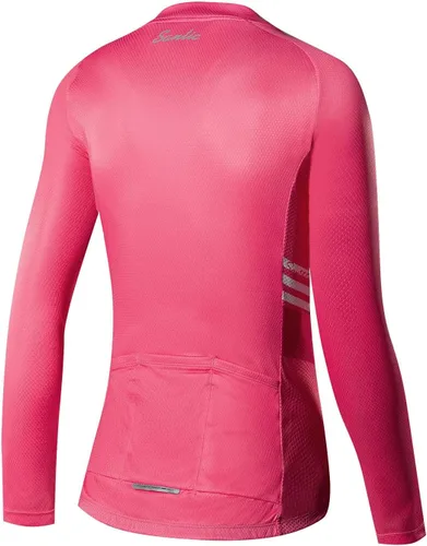 Miniatura 2 de Santic Maillot de ciclismo para mujer, manga larga, camisas de bicicleta, chaqueta de bicicleta con bolsillos