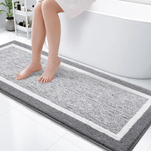 Miniatura 29 de OLANLY Alfombras de baño 24x16, tapete de baño de microfibra extra suave y absorbente, antideslizante, lavable a máquina, alfombra de baño esponjosa