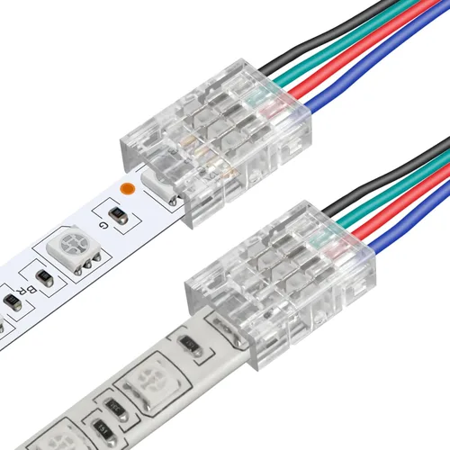 Miniatura 12 de RGBZONE 10 conectores LED de 4 pines, conector RGB de tira a tira para 0.394 in, resistente al agua o no impermeable, SMD 5050/3528 RGB luces