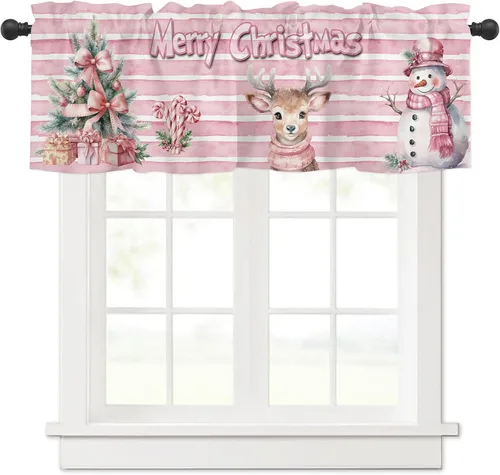 Miniatura 7 de Cenefa de ventana de Navidad para cocina, sala de estar, cortina de ventana temática de vaqueras para dormitorio, baño, cenefa de ventana Howdy