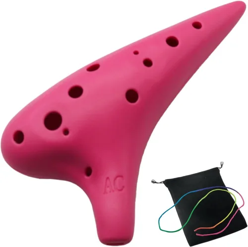 Miniatura 11 de Aestivate Ocarina de plástico de 12 agujeros - Alto C, fácil de jugar, puntiagudo (blanco)