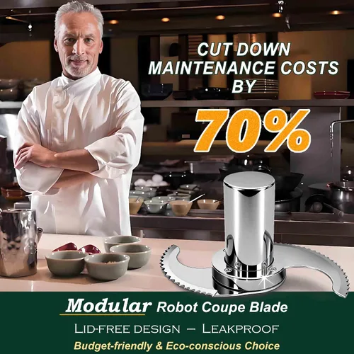 Miniatura 5 de 27055 Hoja antifugas para robot Coupé procesadores de alimentos R2, R2A, R2N, R2B, R2U, R201, R211, resiste grietas y astillas, borde dentado
