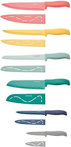 Farberware 5272030 Juego de 12 piezas de cuchillos de resina, colores surtidos.