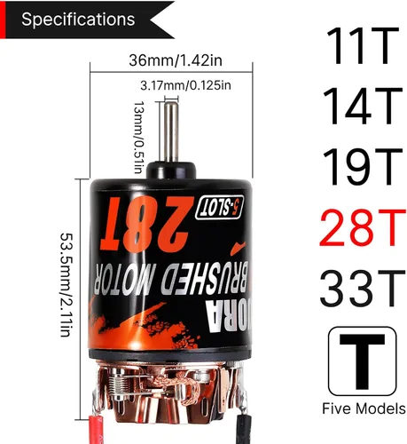Miniatura 5 de INJORA Motor cepillado 540 impermeable 5-Slot 28T para escala 1/10 modelo RC coche oruga camión Buggy (INM10)