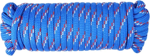 Wellmax Cuerda de nailon trenzado de diamante, 3/8 pulgadas por 50 pies, color azul, extra fuerte, resistente a la luz solar y a la intemperie,
