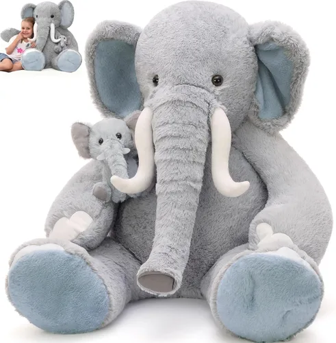 Miniatura 10 de MorisMos Oso de Peluche Gigante Animal de Peluche con Osos Bebé, 35.4'' Oso Grande de Peluche Mamá, 3 Pequeños Osos de Peluche Animales de Peluche a