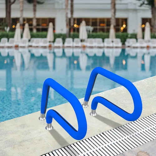 Miniatura 4 de Cubiertas para barandillas de piscina, 4 pies con cremallera, cubierta de neopreno para barandillas de piscina, para asas de escalera de piscina