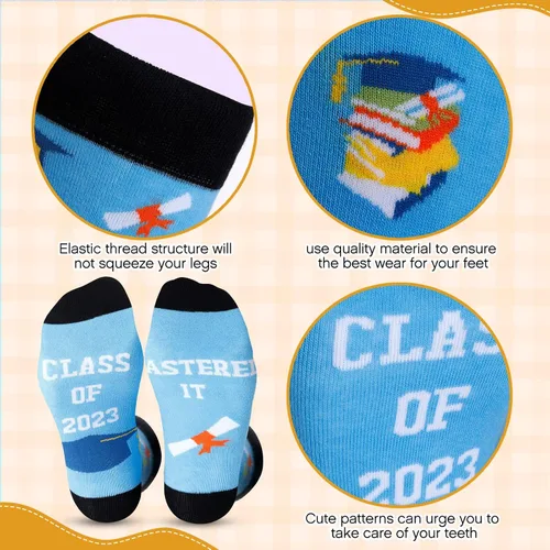 Miniatura 3 de Mepase 6 pares de calcetines de graduación, regalos de clase dominada de 2023, calcetines casuales novedosos para graduación universitaria, regalo