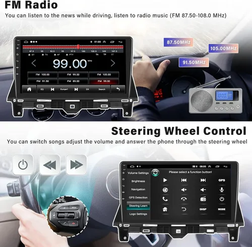Miniatura 6 de SIXWIN Android 13 Estéreo del coche para Honda Accord 2008 2009 2010 2011 2012 2013 10.1 pulgadas pantalla táctil 2G+64G CarPlay Android Auto Car