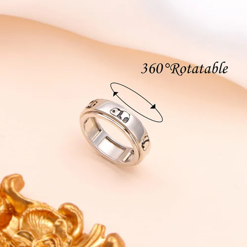 Miniatura 5 de Anillos giratorios para la ansiedad, plata esterlina S925 Fidget Ansiedad Preocupación Alivio del aburrimiento TDAH Autismo Anillos para 2 anillos
