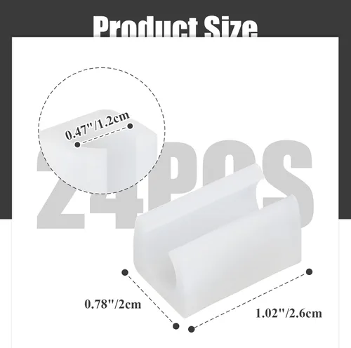 Miniatura 5 de 24 protectores de patas de silla, abrazadera rectangular de plástico para muebles en forma de U, clips de patas de silla de 0.472 in, protector