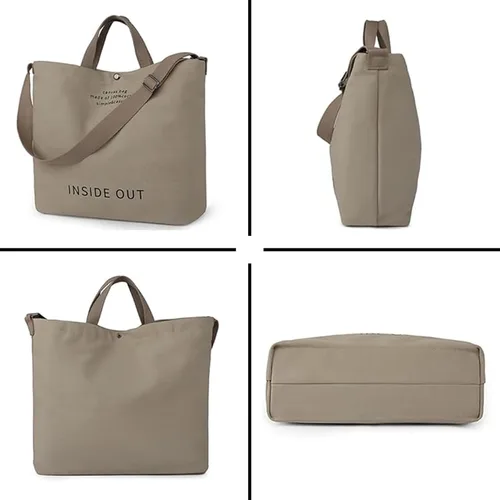 Miniatura 4 de Bolso de mano de lona grande para mujer, bolso de trabajo casual para hombro, bolso cruzado con asa superior, bolsos cruzados