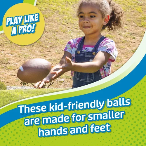 Miniatura 3 de Toysmith ¡Sal a Jugar! Juego de pelotas profesionales (paquete de 3) – Pequeñas pelotas deportivas para niños de 3 años en adelante – Incluye pelota