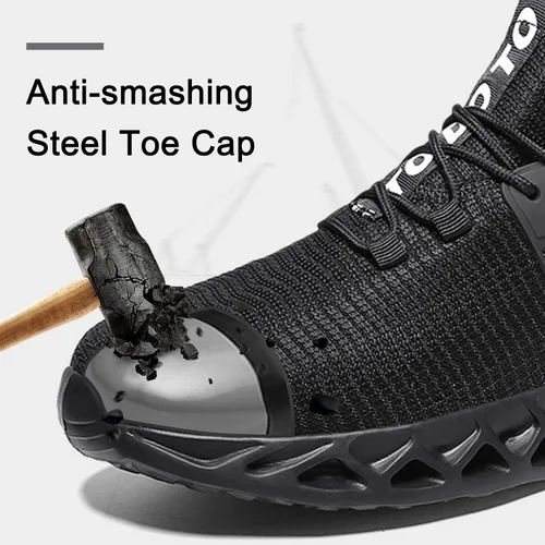 Miniatura 3 de Zapatos de punta de acero para hombres zapatos de trabajo indestructibles de seguridad para hombres zapatos ligeros a prueba de pinchazos
