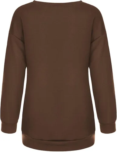Miniatura 5 de Meladyan - Sudadera de forro polar con estampado de calavera de Halloween de gran tamaño, cuello redondo, manga larga, hombros caídos