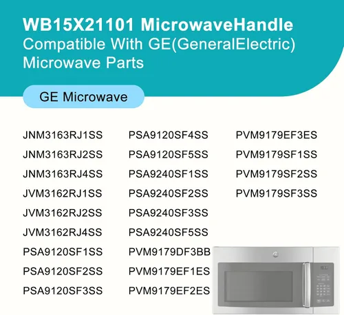 Miniatura 3 de Manija de puerta de horno microondas WB15X21101 mejorada compatible para reemplazo de manija de microondas GE, reforzada para piezas de puerta