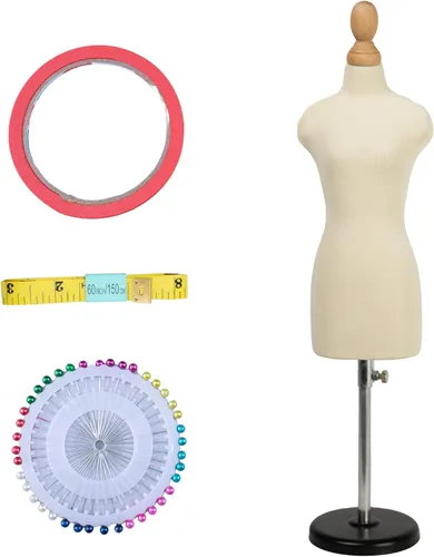 Maniquí de forma de vestido femenino (no para adultos) Vestido corto de costura en miniatura directamente en el cuerpo en el interior, maniquí de