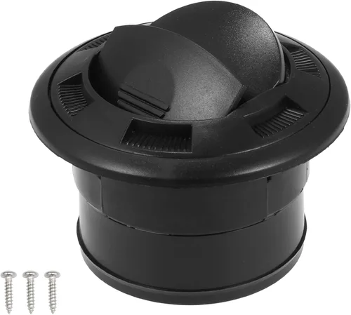 X AUTOHAUX 1 Unidades 2.953 in Universal Negro Aire Acondicionado Caliente Ventilación Deflector Salida Louvered para Coche RV Sin Rejilla