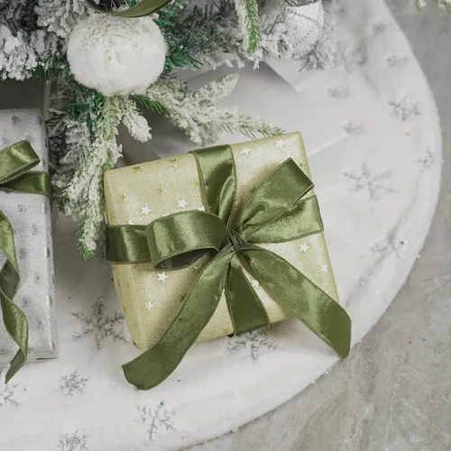 Miniatura 4 de MEEDEE Cinta de terciopelo verde musgo, 1.5 pulgadas, 25 yardas, terciopelo triturado, cinta de Navidad para árbol, coronas, lazos Verde Oliva