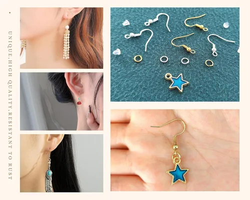 Miniatura 6 de MAIBAOTA Ganchos de Oro para Aretes para Hacer Joyas, 602 Piezas de Ganchos de Aretes Chapados en Oro Hipoalergénicos, Anillos de Salto, Accesorios