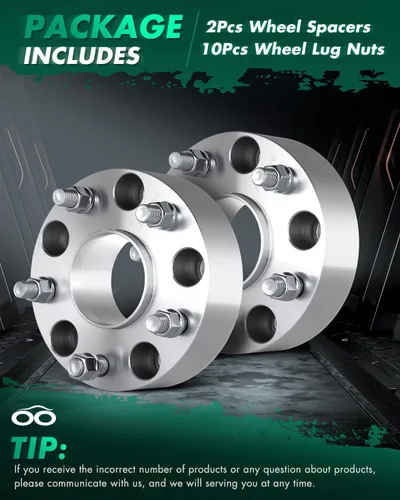 Miniatura 2 de SCITOO 2 separadores de rueda de 5 x 5.5 pulgadas, adaptadores espaciadores de rueda de 2 pulgadas con pernos de 9/16 de 3.063 in, 5 lengüetas