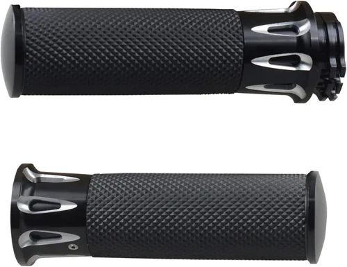 NTHREEAUTO 1" / 25mm Agarres de manillar para motocicleta, universal, compatible con Harley Sportster Iron 883 Dyna Road Electra Glide Softail Negro
