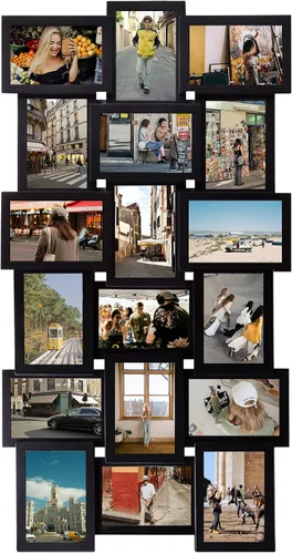 Miniatura 10 de Jerry & Maggie Marcos de fotos de collage de 4 x 6 pulgadas para decoración de pared, collage de 18 aperturas para colgar en la pared para fotos