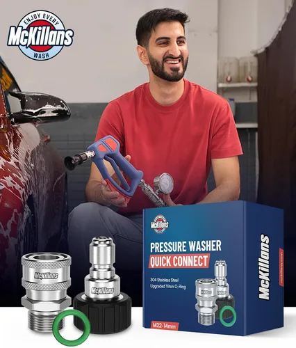 Miniatura 6 de McKillans® Par de arandelas a presión M22-0.551 in de conexión rápida - Accesorios de lavadora a presión de conexión rápida M22 a 3/8 - Accesorios