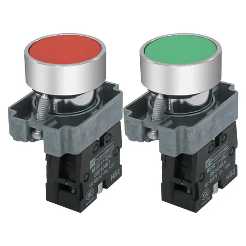 Miniatura 25 de mxuteuk 2pcs 1 NO 0.866 in Interruptor de botón momentáneo SPST Negro 660V 10A HB2-BA21-HH