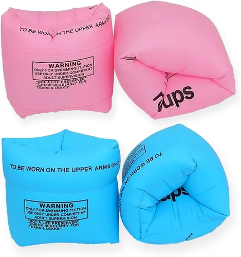 Miniatura 8 de 10Leccion Paquete de 2 flotadores inflables para brazos para niños pequeños, alas de agua inflables para niños, bandas de brazo de natación