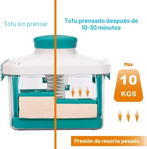 Miniatura 4 de NOYA Prensa de Tofu Ajustable - Prensa de Tofu Vegana para Acelerar la Eliminación del Agua del Tofu Sedoso, Firme y Extra Firme en 10-30 Minutos