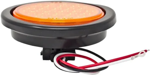 Miniatura 3 de All Star Truck Parts 4" Round LED Trailer Tail Light 10x Amber 24 LED Turn Tail Parking Signal Brake Marker 3 Wire Pigtail Plug Trucks Trailer RV