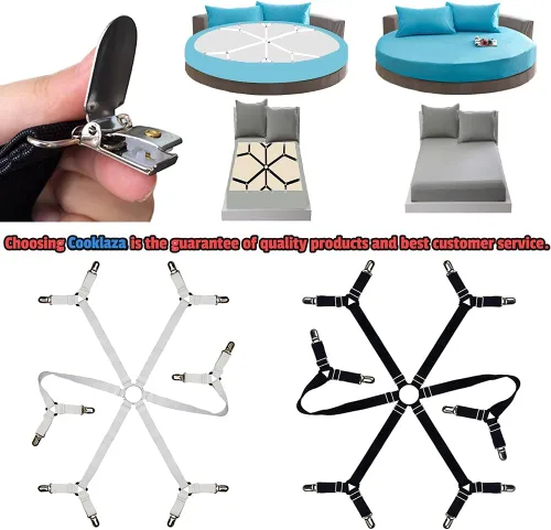 Miniatura 7 de Correas de sábanas, accesorios de cama ajustables (negro)
