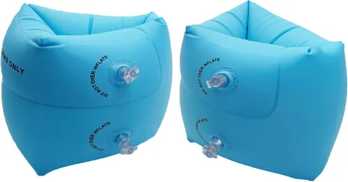 Flotadores inflables de brazo para niños pequeños, alas de agua inflables para niños, bandas flotantes de brazo azules para natación para niños y