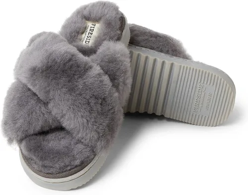 Miniatura 3 de Fireside by Dearfoams Women's Newcastle Crossband All Over Shearling Easy onOff Slide Slipper