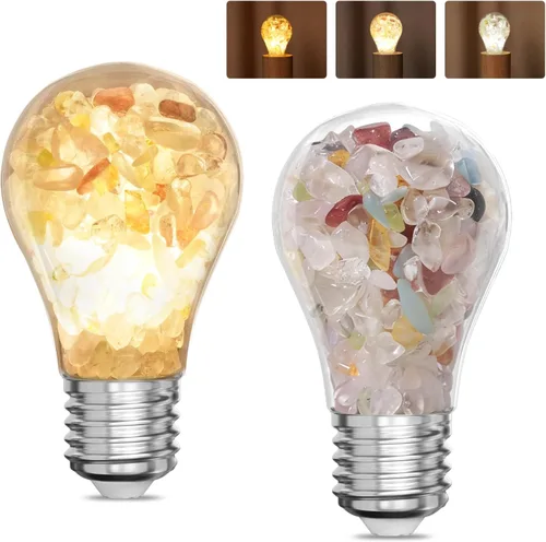 Bombillas LED de 5 W, A19, E26, bombillas LED de 2700 K/4000 K/6000 K, bombillas de piedra de cristal curativo no regulables para iluminación de