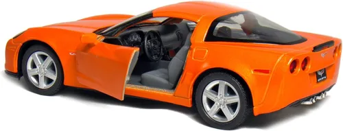 Miniatura 4 de KiNSMART 2007 Corvette Z06 5 pulgadas escala 1:36 5 pulgadas modelo de metal fundido a presión American Muscle Toy Car. Juego de 4