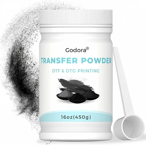 Miniatura 5 de Godora DTF - Adhesivo termofusible de transferencia digital blanco en polvo para prendas de color negro u oscuro, transferencia pretratamiento