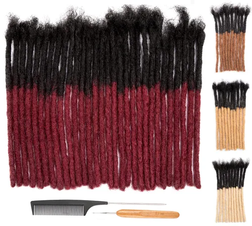 Miniatura 43 de DAIXI 0.2cm y 0.4cm y 0.6cm y 0.8cm de grosor 4-18 pulgadas 10 hebras extensiones de rastas de cabello humano 100% real para hombres/mujeres